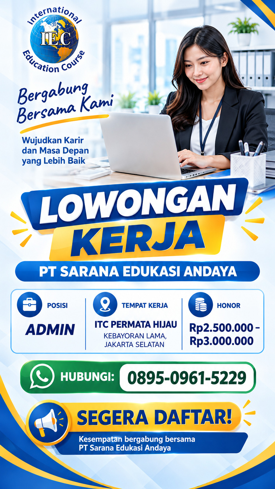 Poster Lowongan Kerja PT Sarana Edukasi Andaya